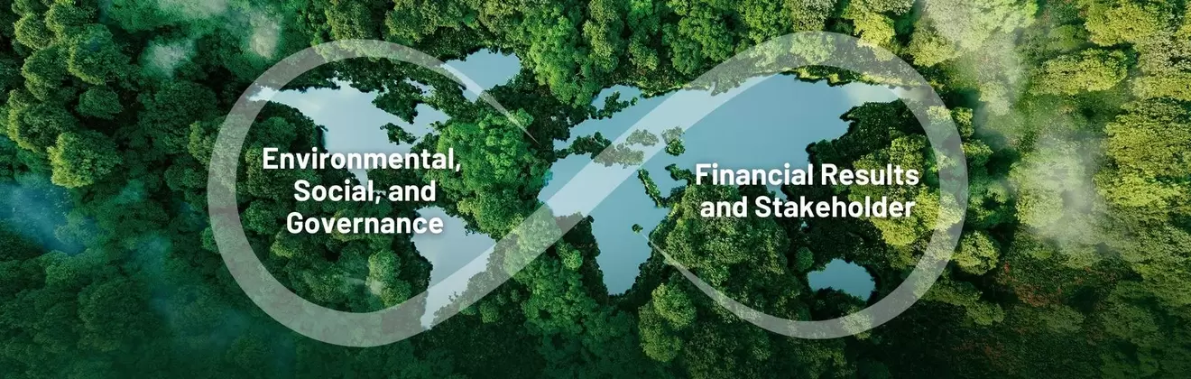 Aerial view of a lush green forest forming the shape of a world map, symbolizing global sustainability and environmental responsibility.